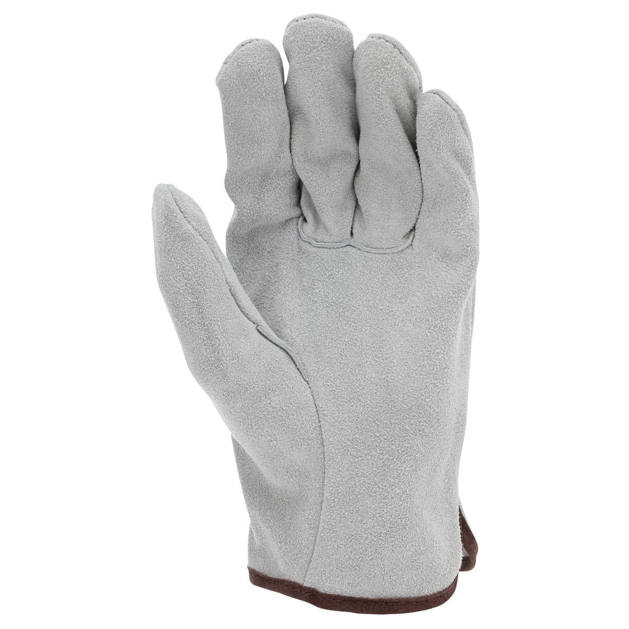 Natural Leather Gloves - MCR Safety - Durable Split Cowhide