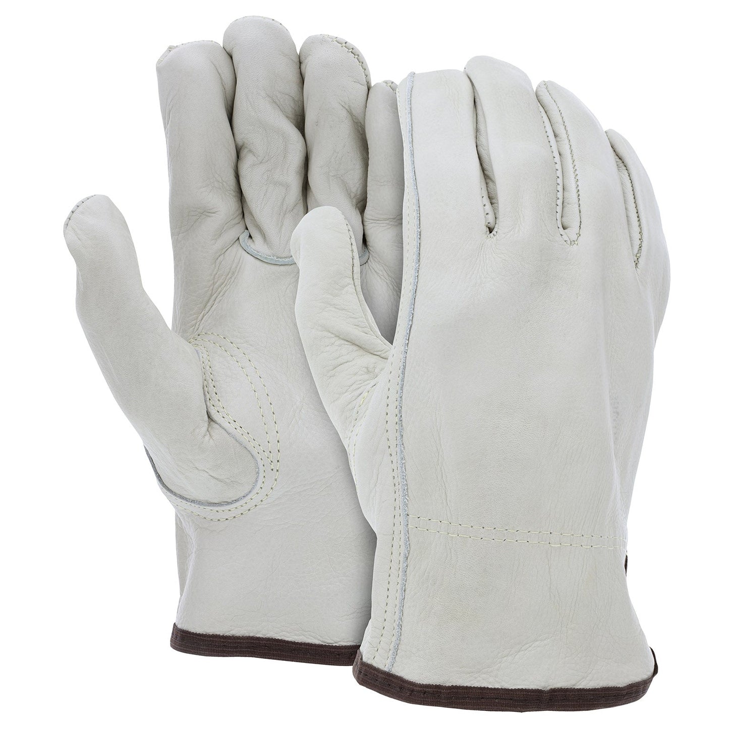White Leather Gloves - MCR Safety - Durable Cowhide