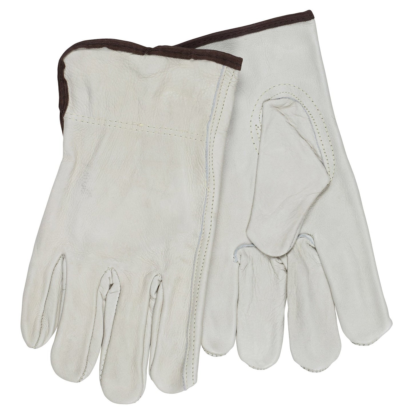 White Leather Gloves - MCR Safety - Durable Cowhide