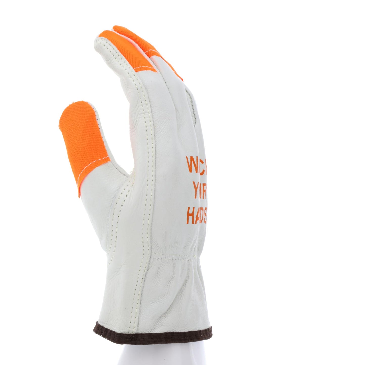 "Watch Your Hands" Leather Gloves - MCR Safety - Durable