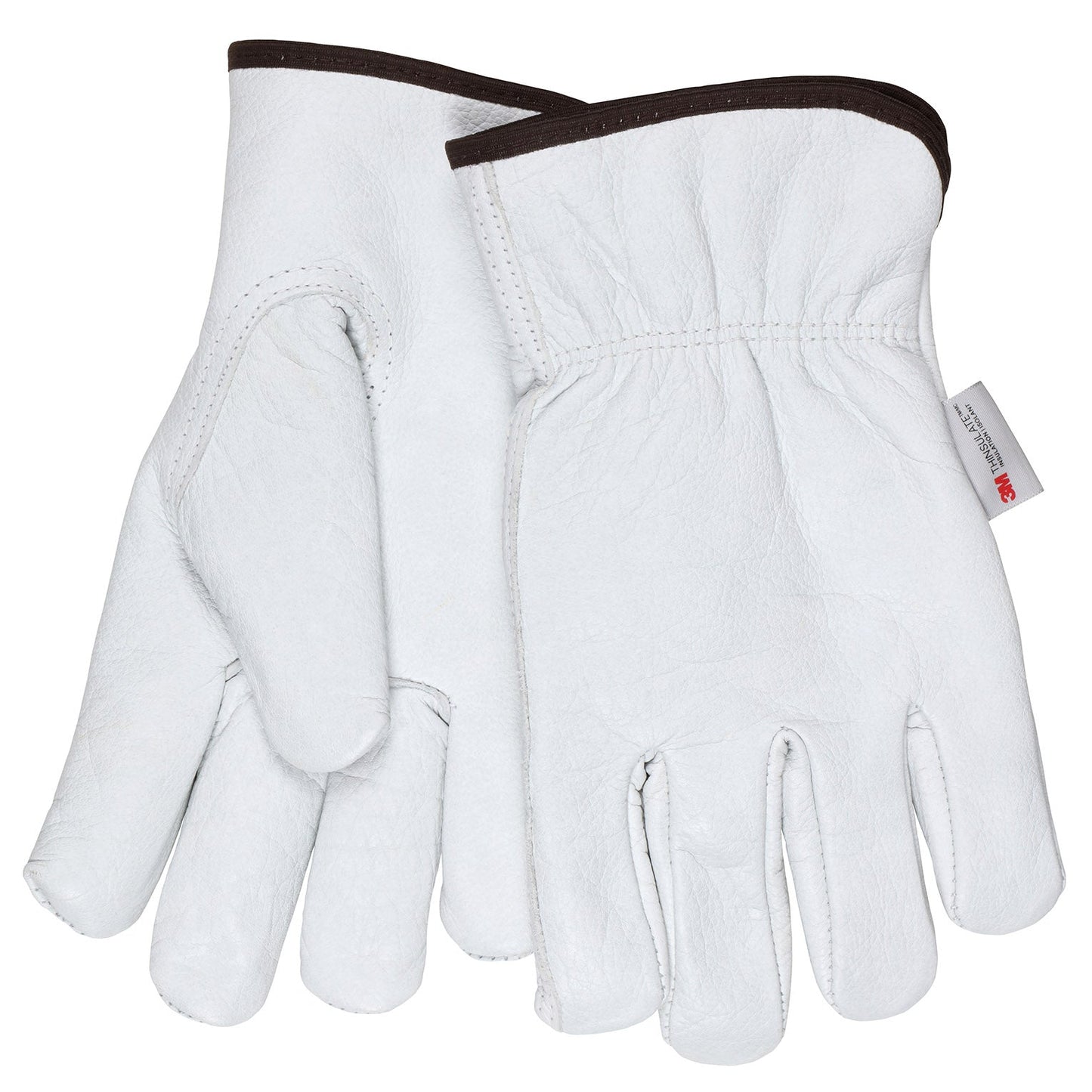 White Leather Gloves - MCR Safety - Insulated Comfort
