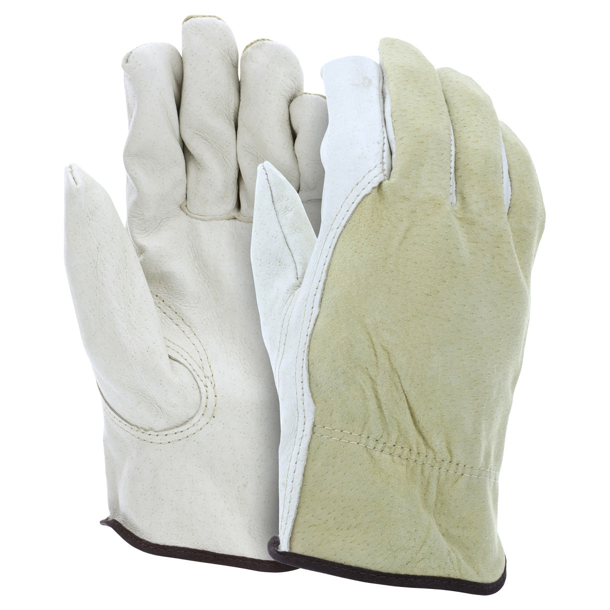 Natural Leather Gloves - MCR Safety - Durable Pigskin
