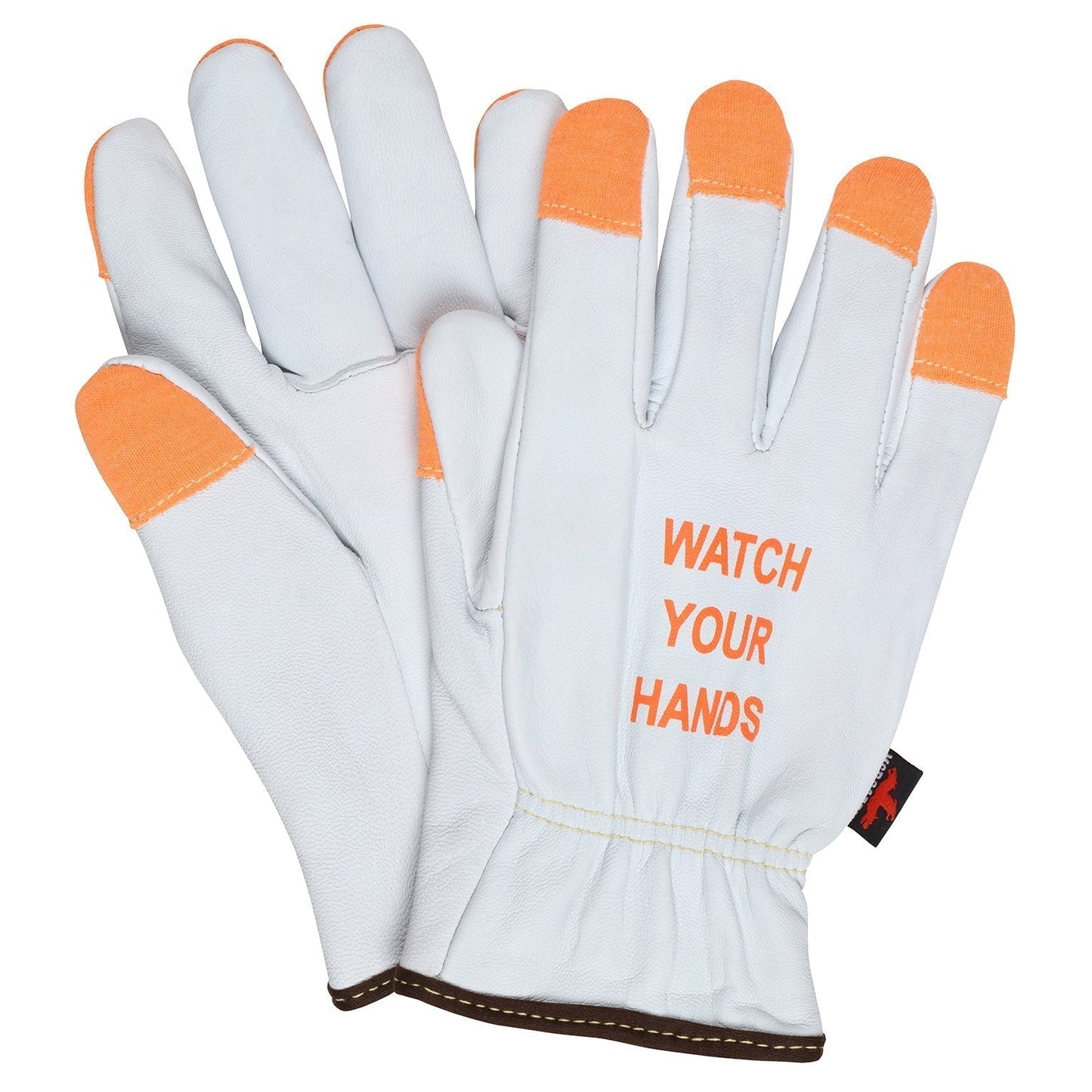 "Watch Your Hands" Leather Gloves - MCR Safety - Premium Quality