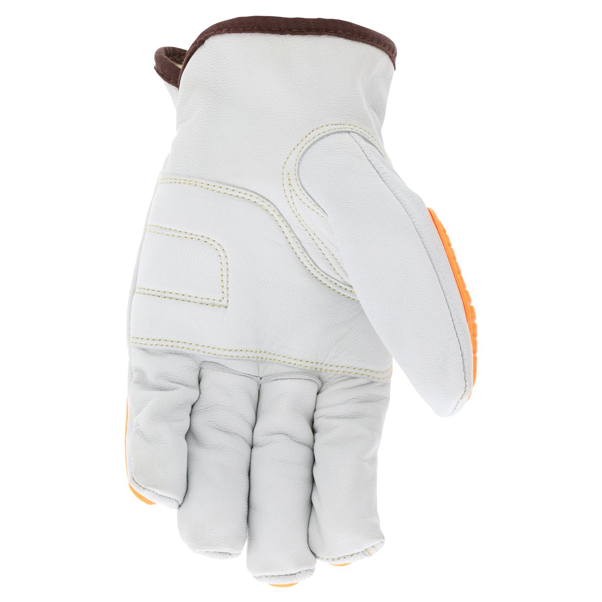 TPR Padded Back Leather Gloves - MCR Safety - Goatskin Quality