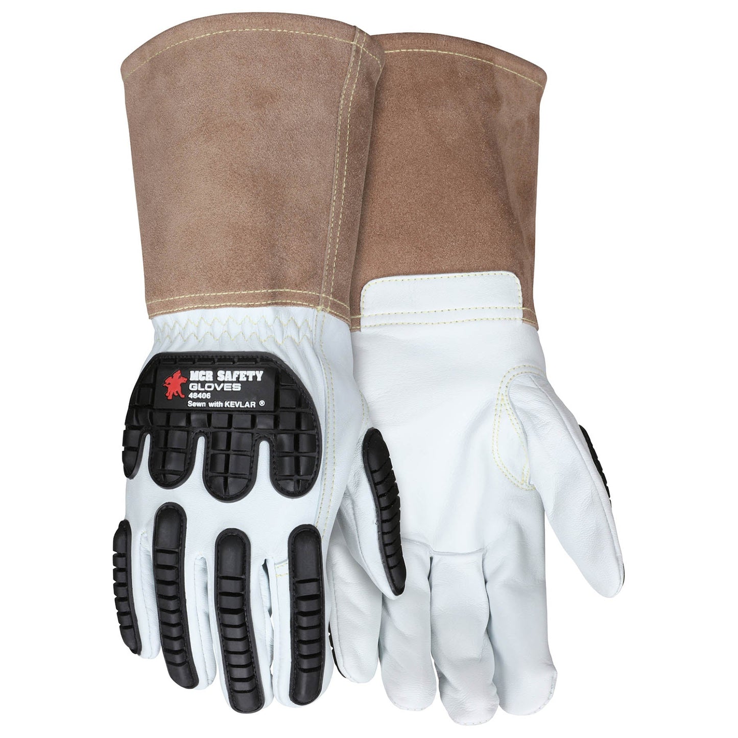 TPR Back Leather Gloves - MCR Safety - Durable Goatskin