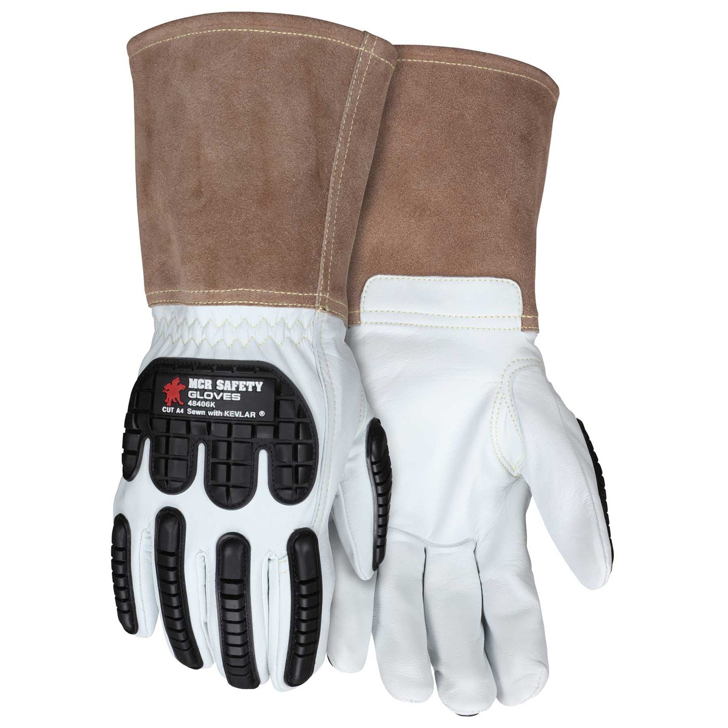 TPR Back Leather Gloves - MCR Safety - Premium Goatskin