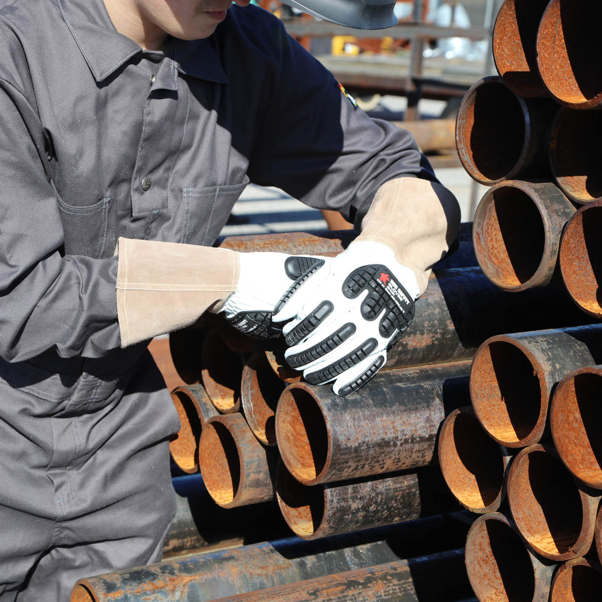 TPR Back Leather Gloves - MCR Safety - Premium Goatskin