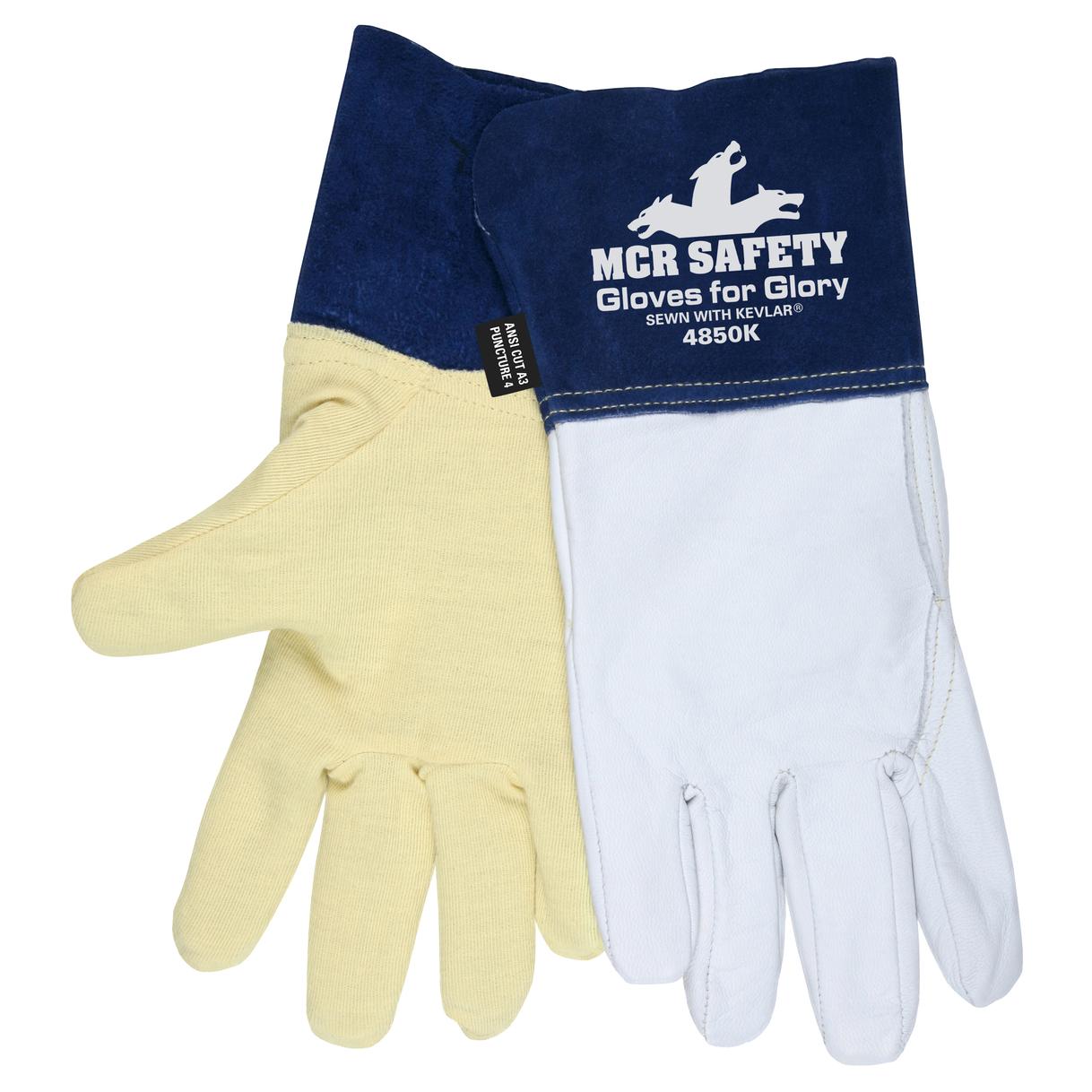 White Leather Gloves - MCR Safety - Goat Skin Quality