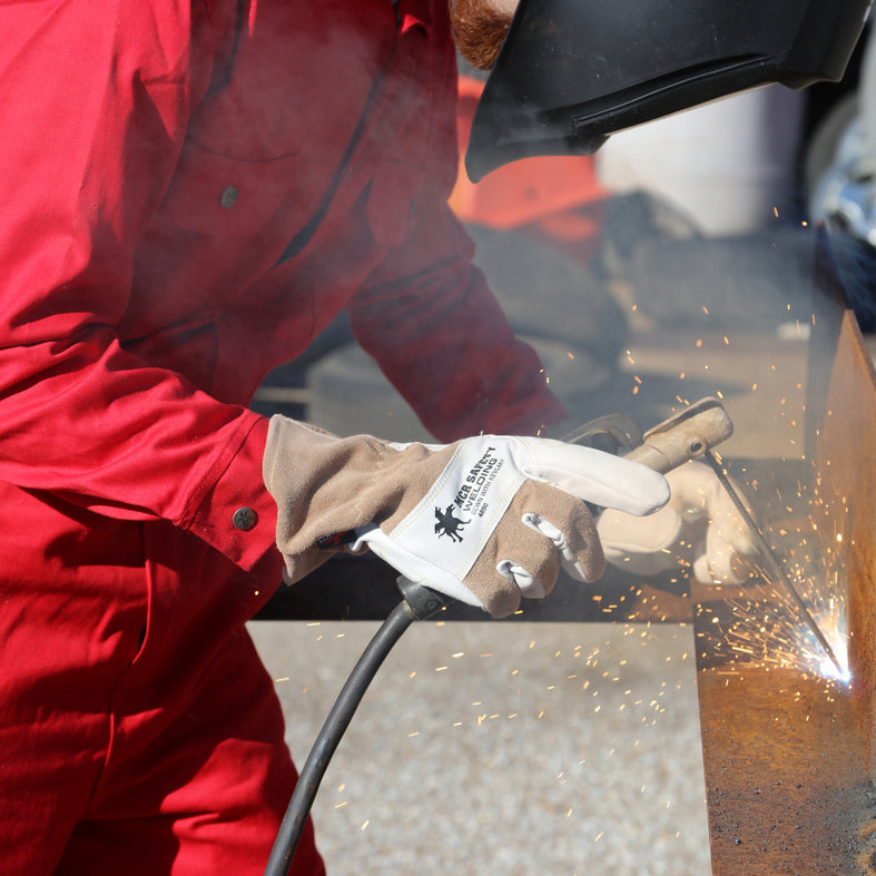 White Leather Gloves - MCR Safety - Top Grain Goatskin