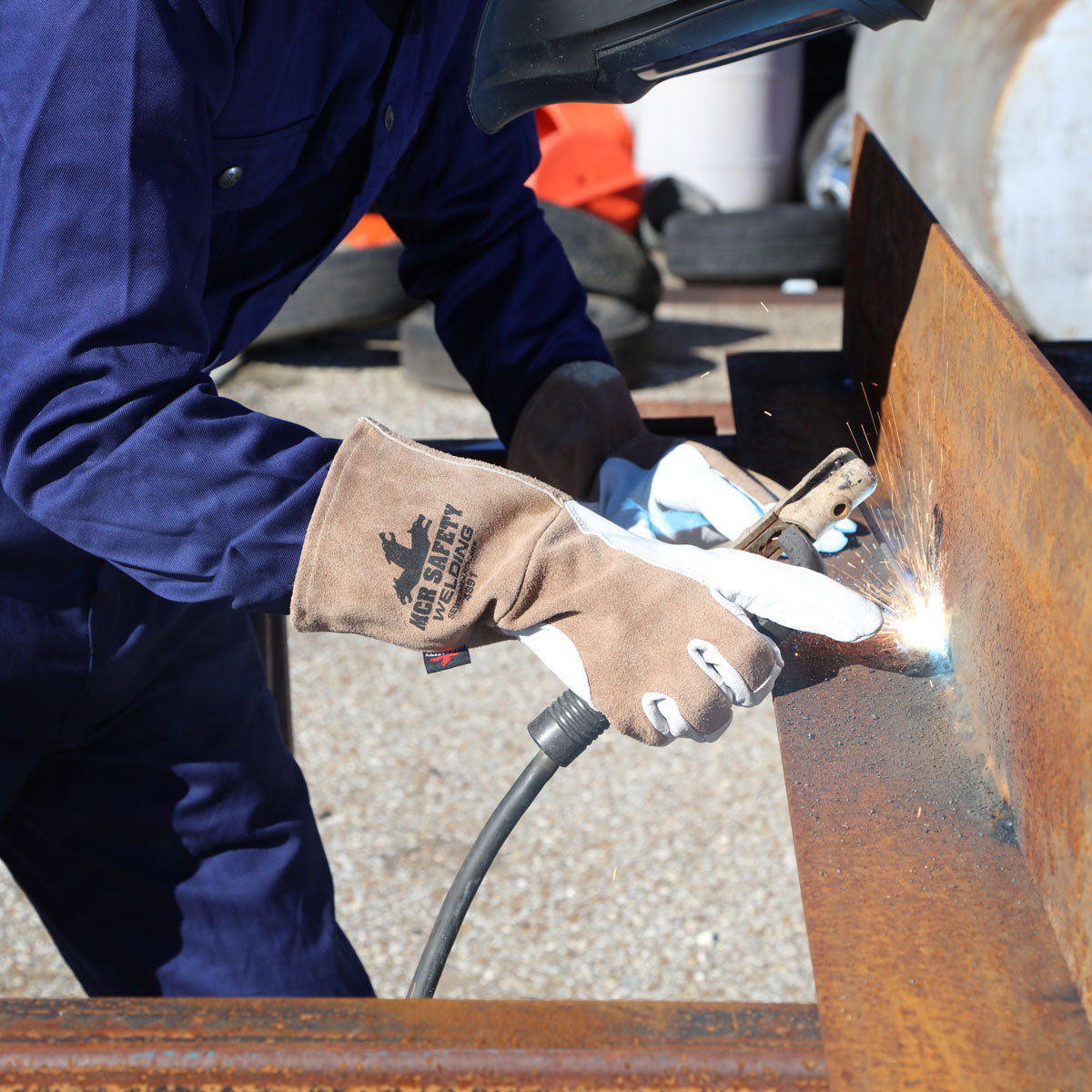 Split Gauntlet Cuff Leather Gloves - MCR Safety - Durable Design