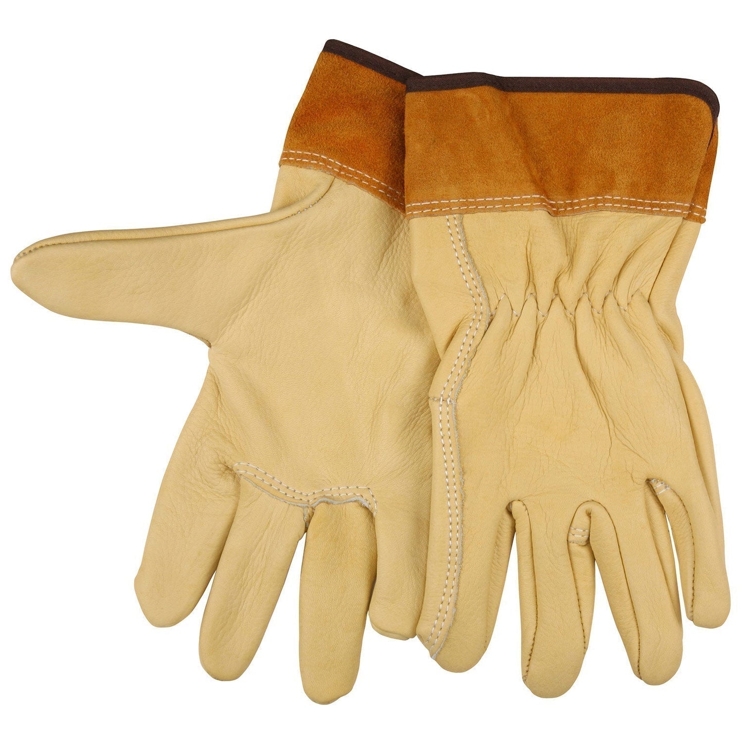 Split Leather Cuff Leather Gloves | MCR Safety | 4903L Select Grade Grain Cowskin Welding
