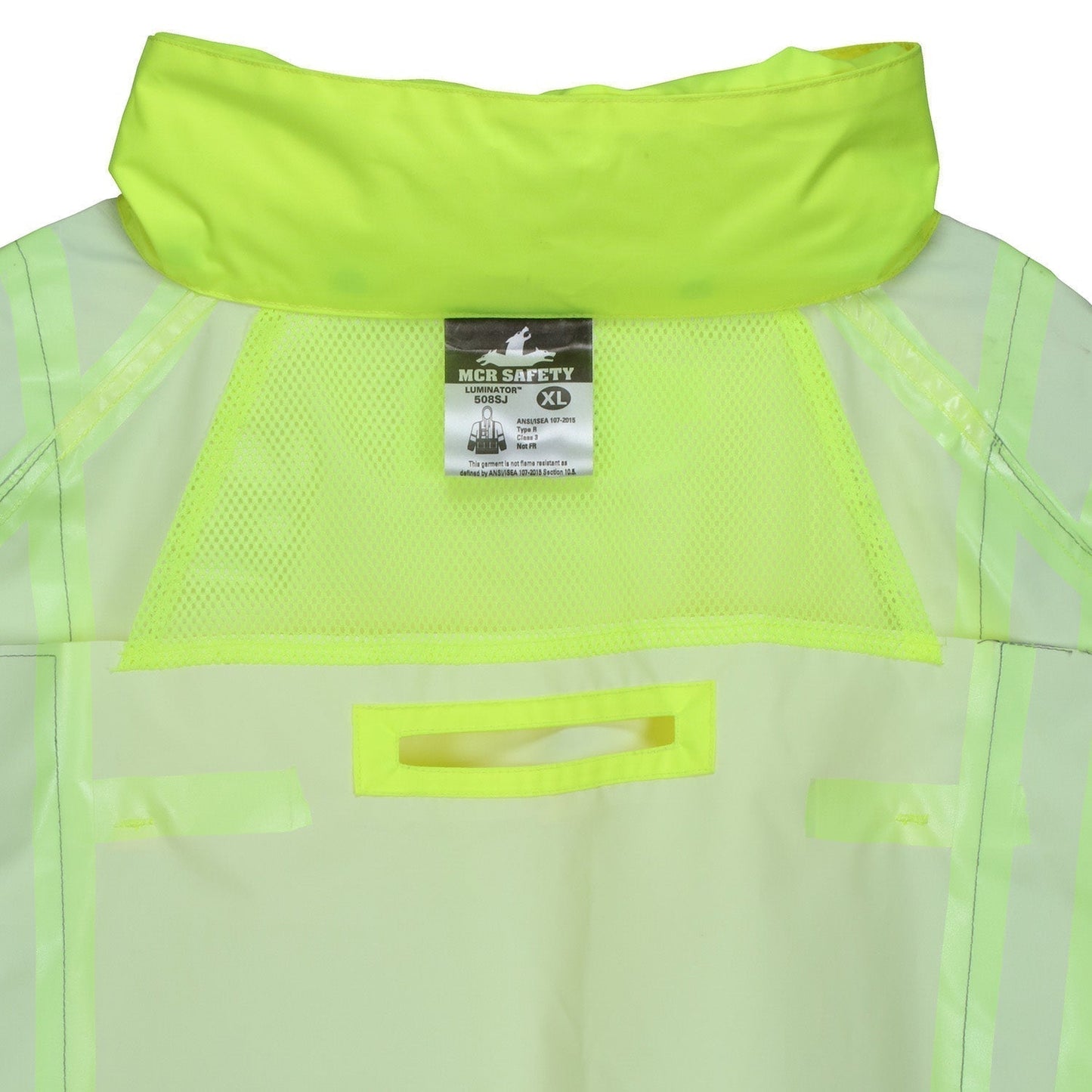 Yellow/Lime Rain Jackets | MCR Safety | 508Sj Type R Class 3 Luminator Breathable Polyester/Pu Safety