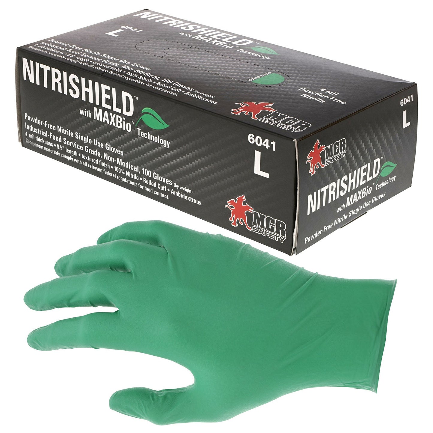 Powder Free Disposable Gloves | MCR Safety | 6041 Nitrishield Nitrile