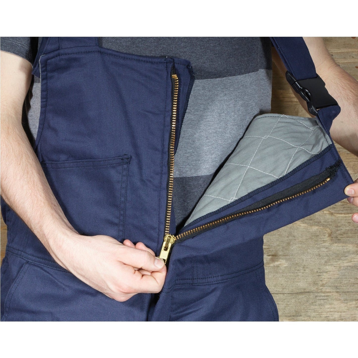 Navy Blue Bib Overalls - MCR Safety - Insulated Design