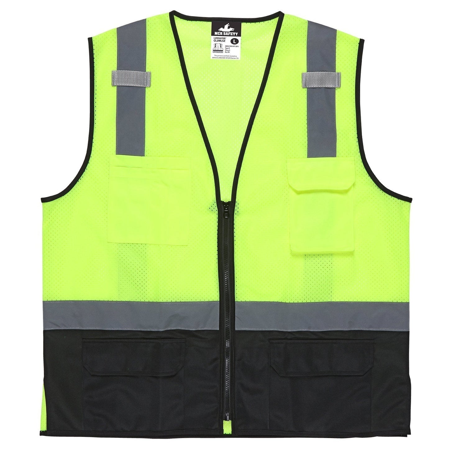 Yellow/Lime Safety Vest - MCR Safety - Reflective Mesh