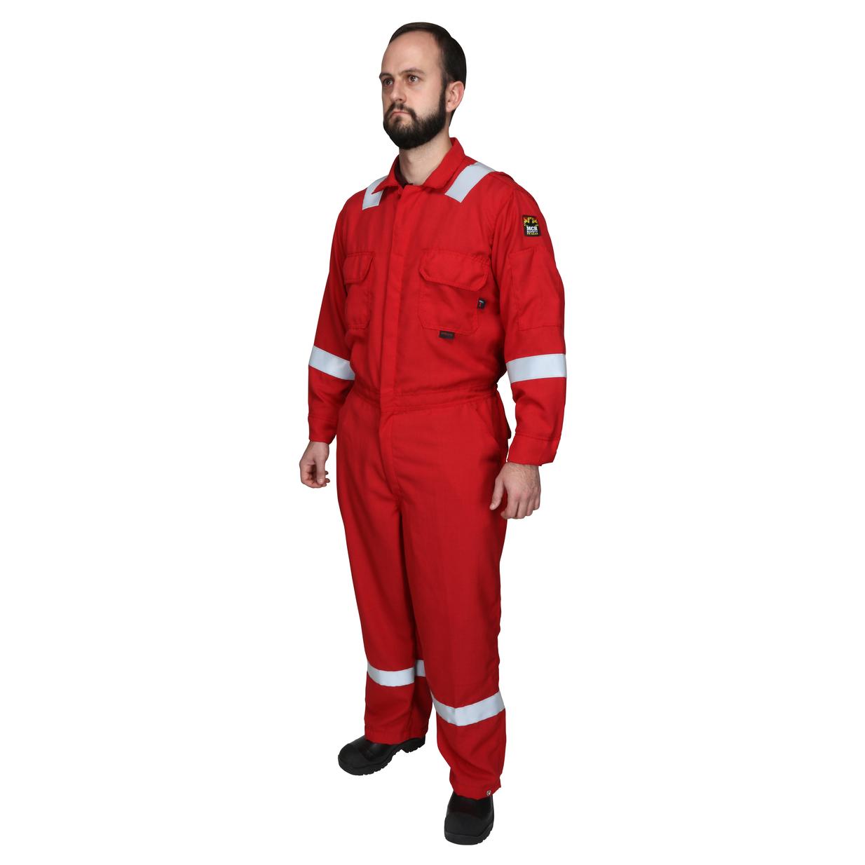 Red Coveralls - MCR Safety - Nomex Reflective Material