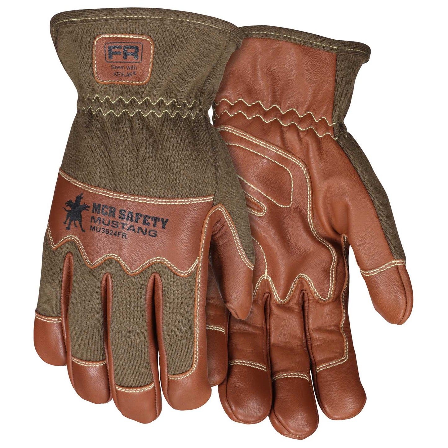 Brown Leather Gloves - MCR Safety - Premium Goatskin