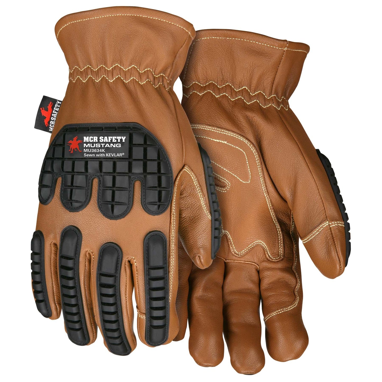 TPR Back Leather Gloves - MCR Safety - Durable Goatskin
