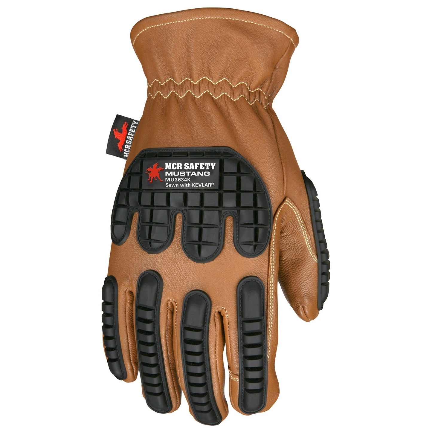 TPR Back Leather Gloves - MCR Safety - Durable Goatskin