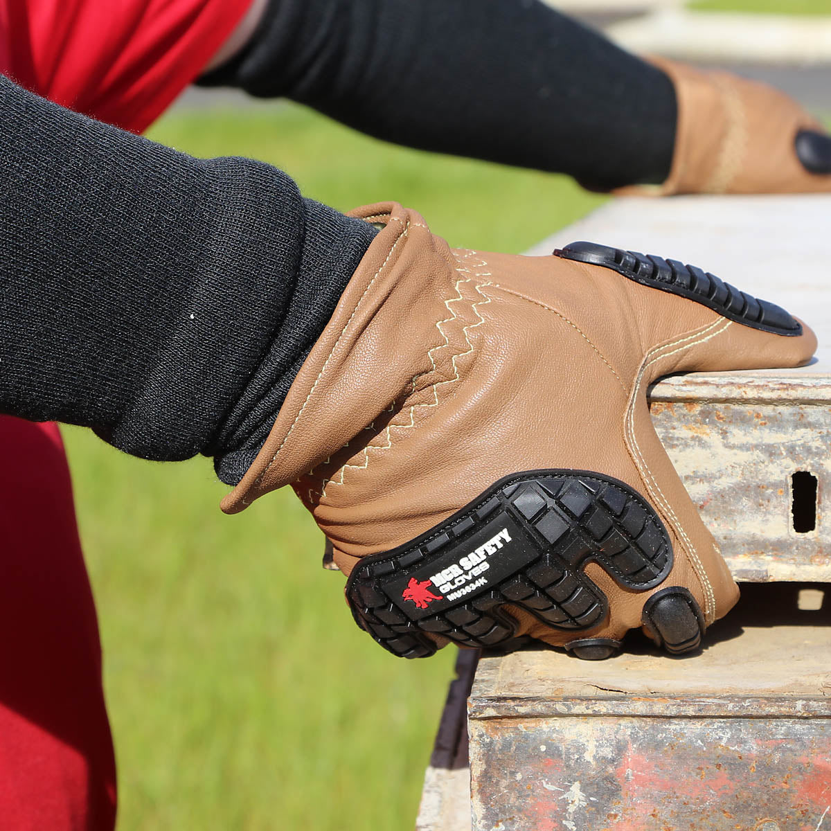 TPR Back Leather Gloves - MCR Safety - Durable Goatskin