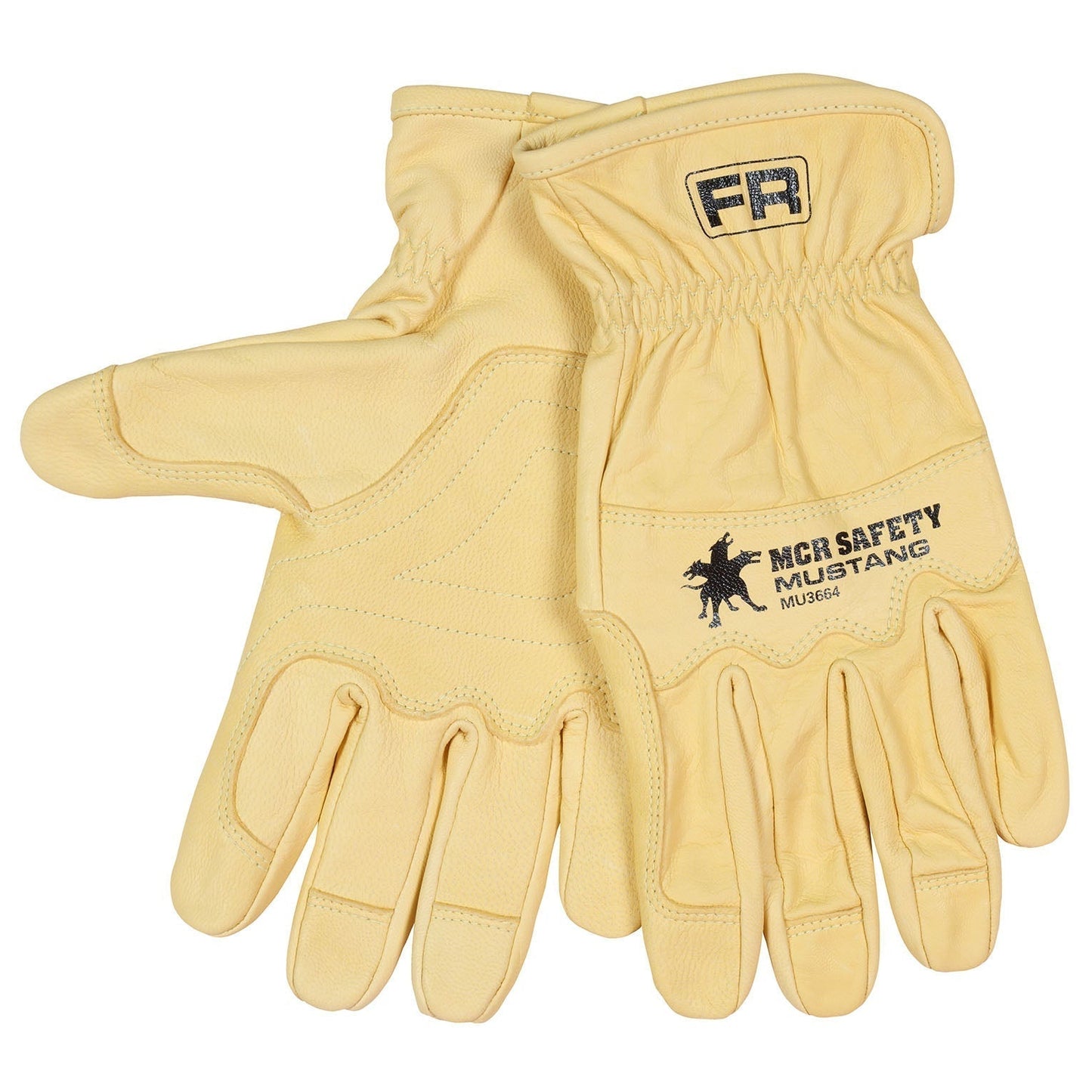 Tan Leather Gloves | MCR Safety | Mu3664 Mustang Hidex Goatskin Utility Premium Driver