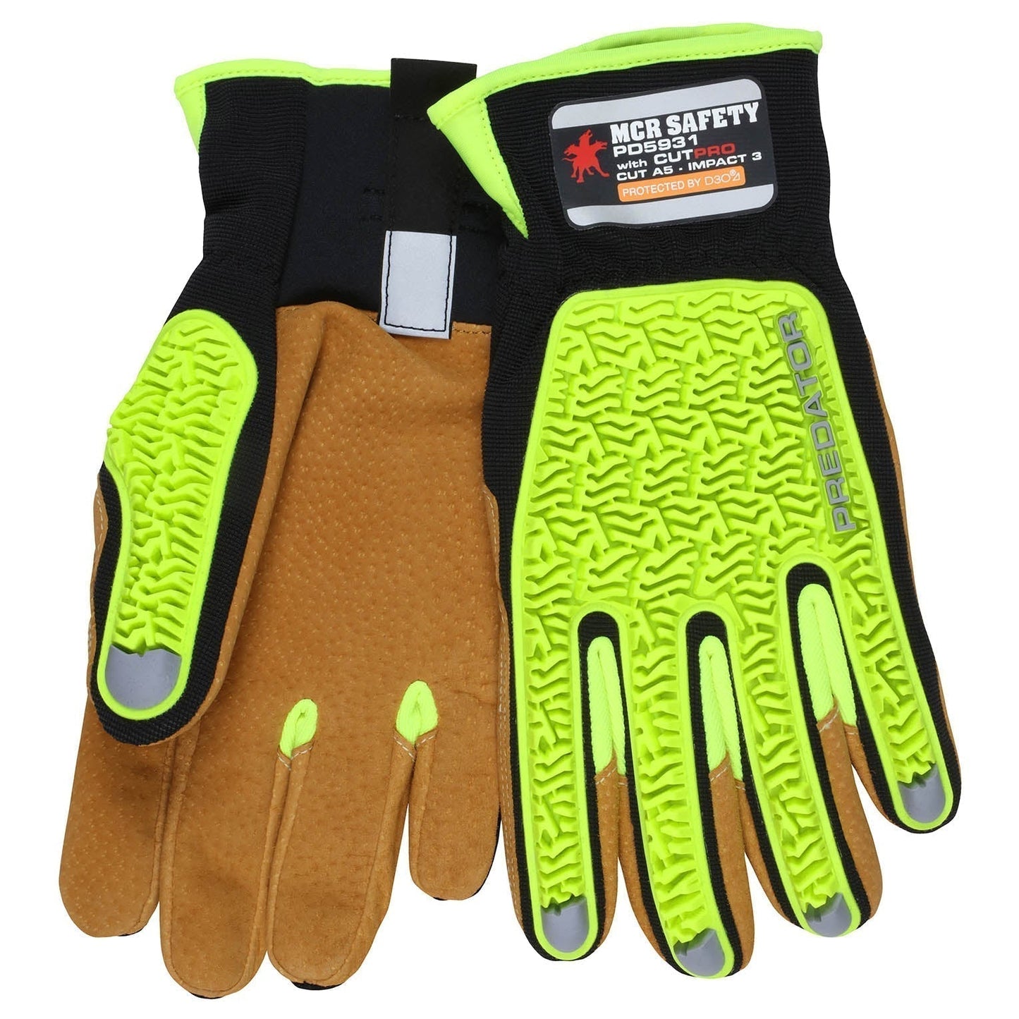 TPR Back Leather Gloves - MCR Safety - Durable Protection