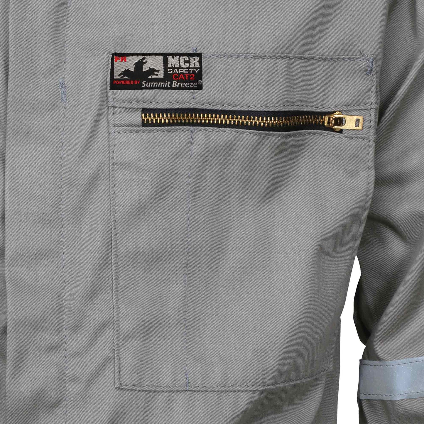 Gray Coveralls - MCR Safety - Reflective Cotton Material