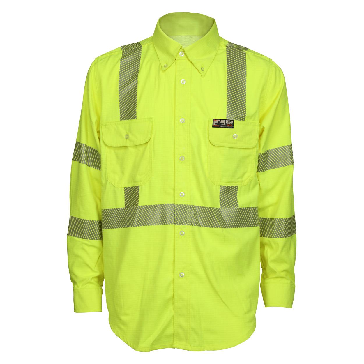 Yellow/Lime Button Up Shirt - MCR Safety - Vented Design