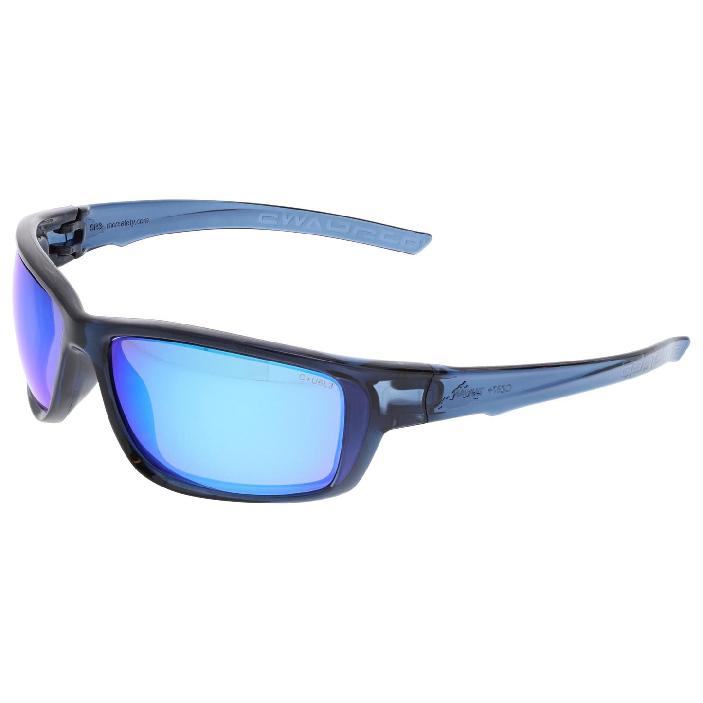 Clear Lens Glasses - MCR Safety - Safety Blue Frame