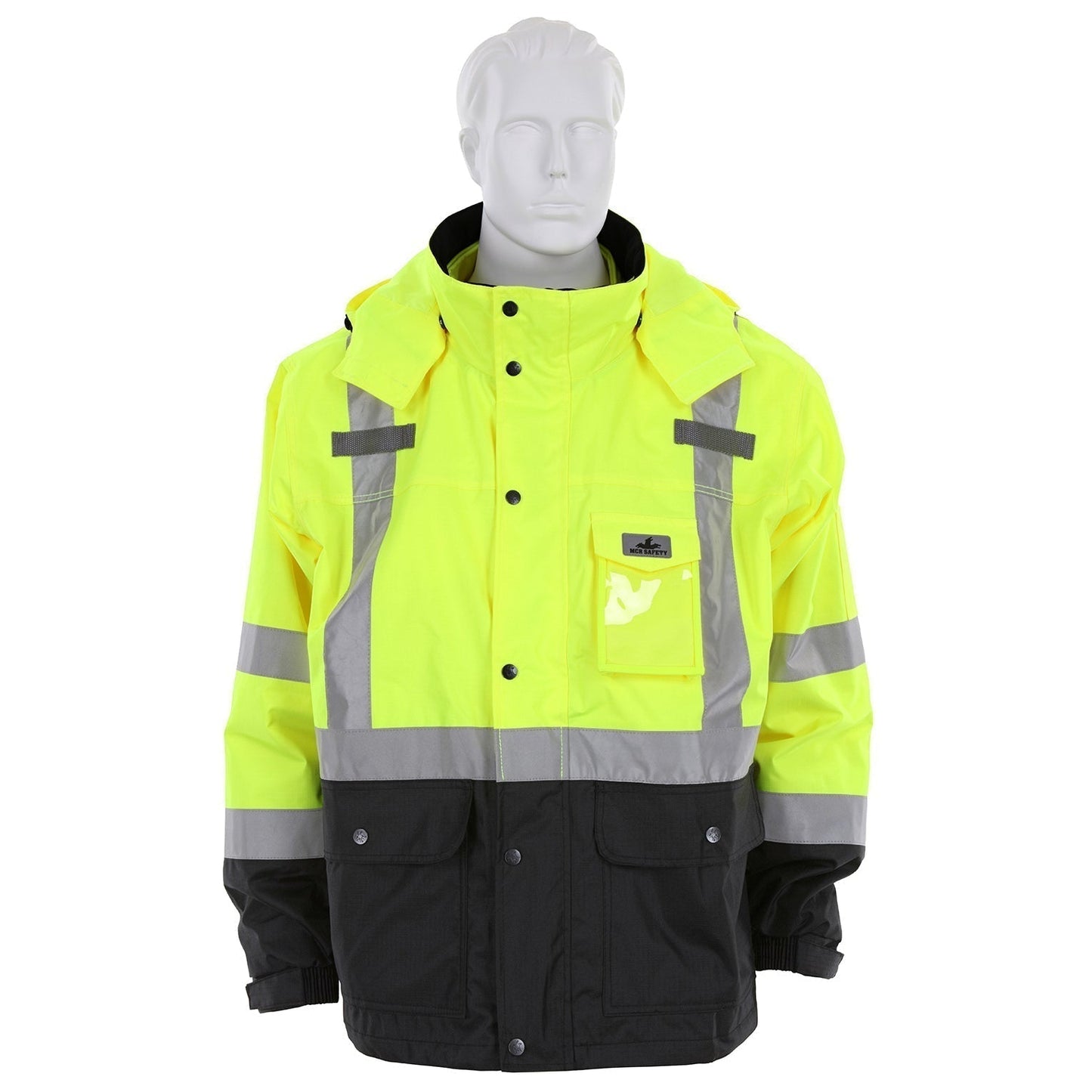 Yellow/Lime Safety Jackets | MCR Safety | Vt238Jh Type R Class 3 Vortex Black Bottom Winter