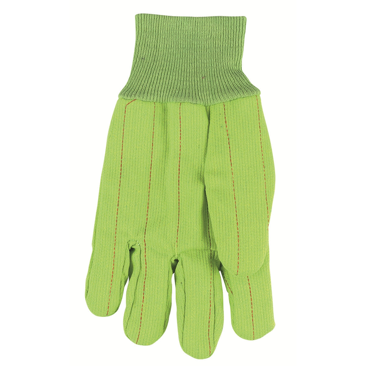 Hi Vis Green Cotton Gloves - MCR Safety - Durable Design