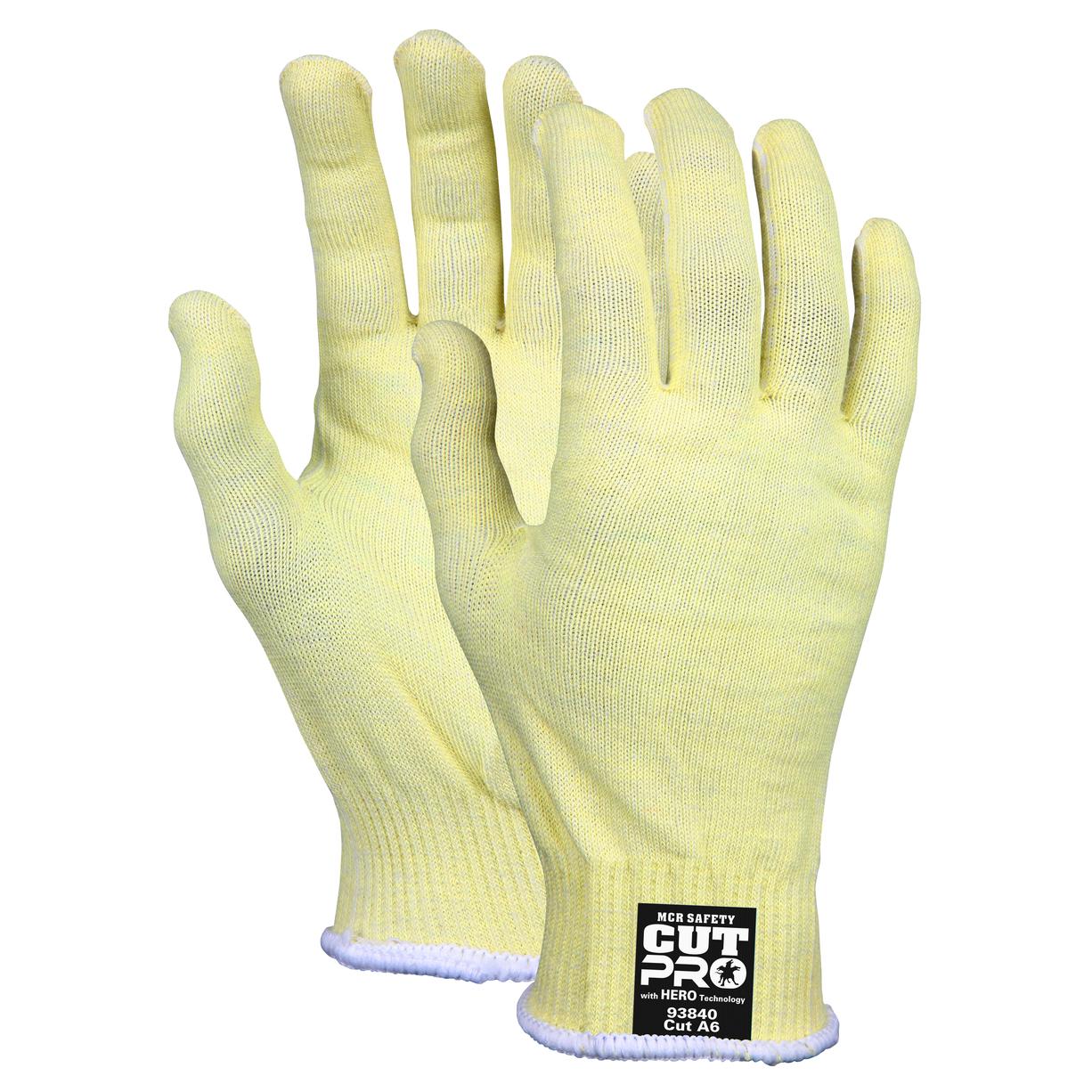Yellow String Knit Gloves - MCR Safety - Cut Resistant