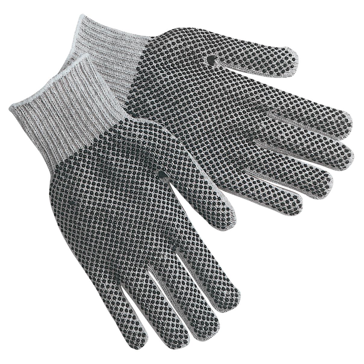 Gray Abrasion Resistant Gloves - MCR Safety - PVC Dotted