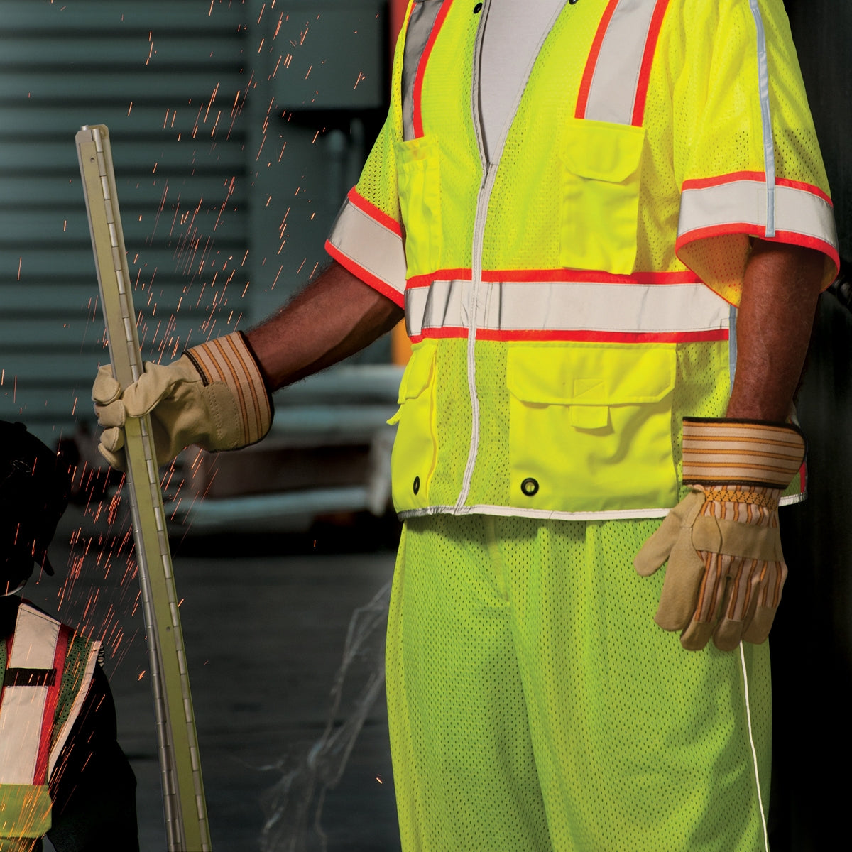 Yellow/Lime Safety Pants - Kishigo - Reflective Mesh