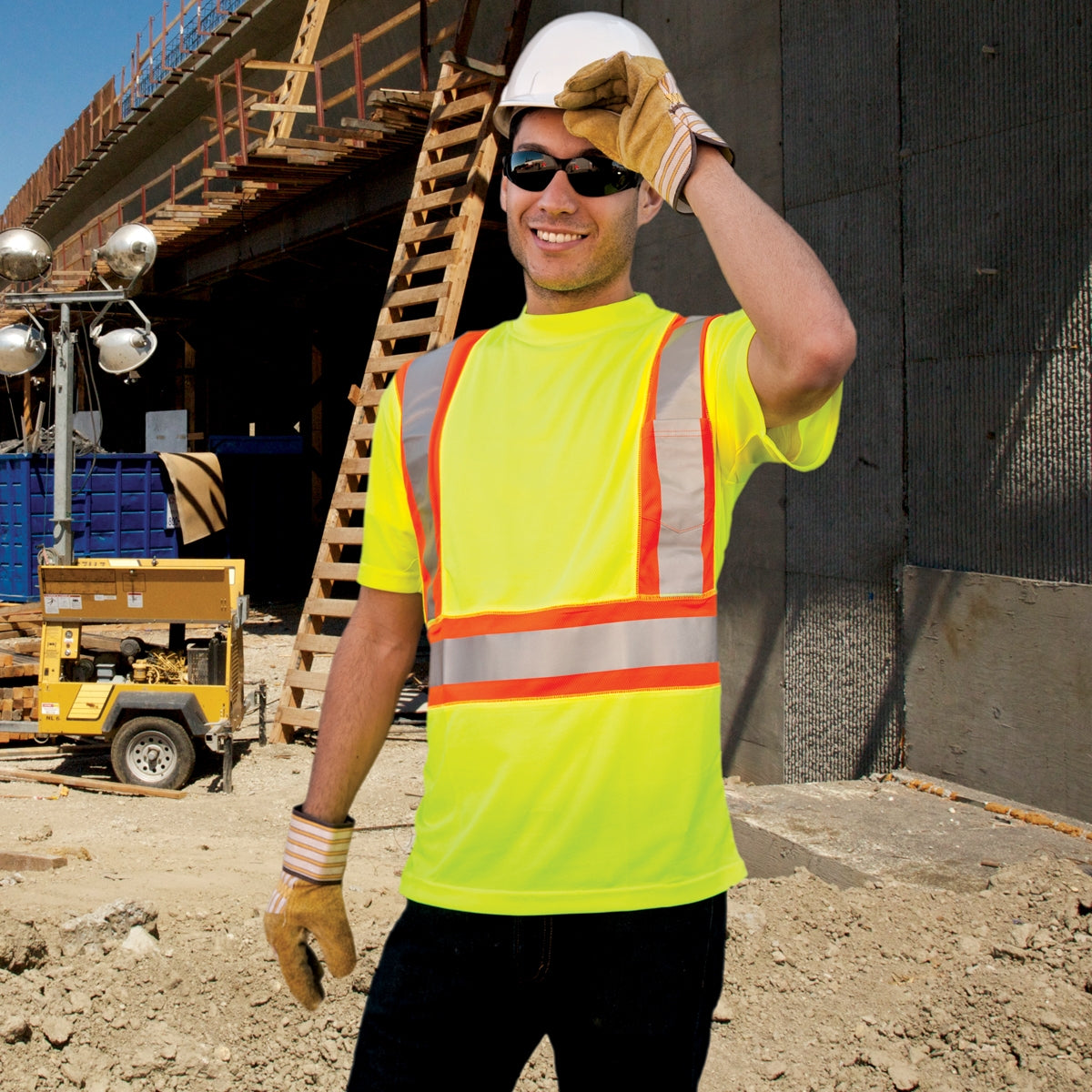 Yellow/Lime Safety Shirts - Kishigo - Moisture-Wicking
