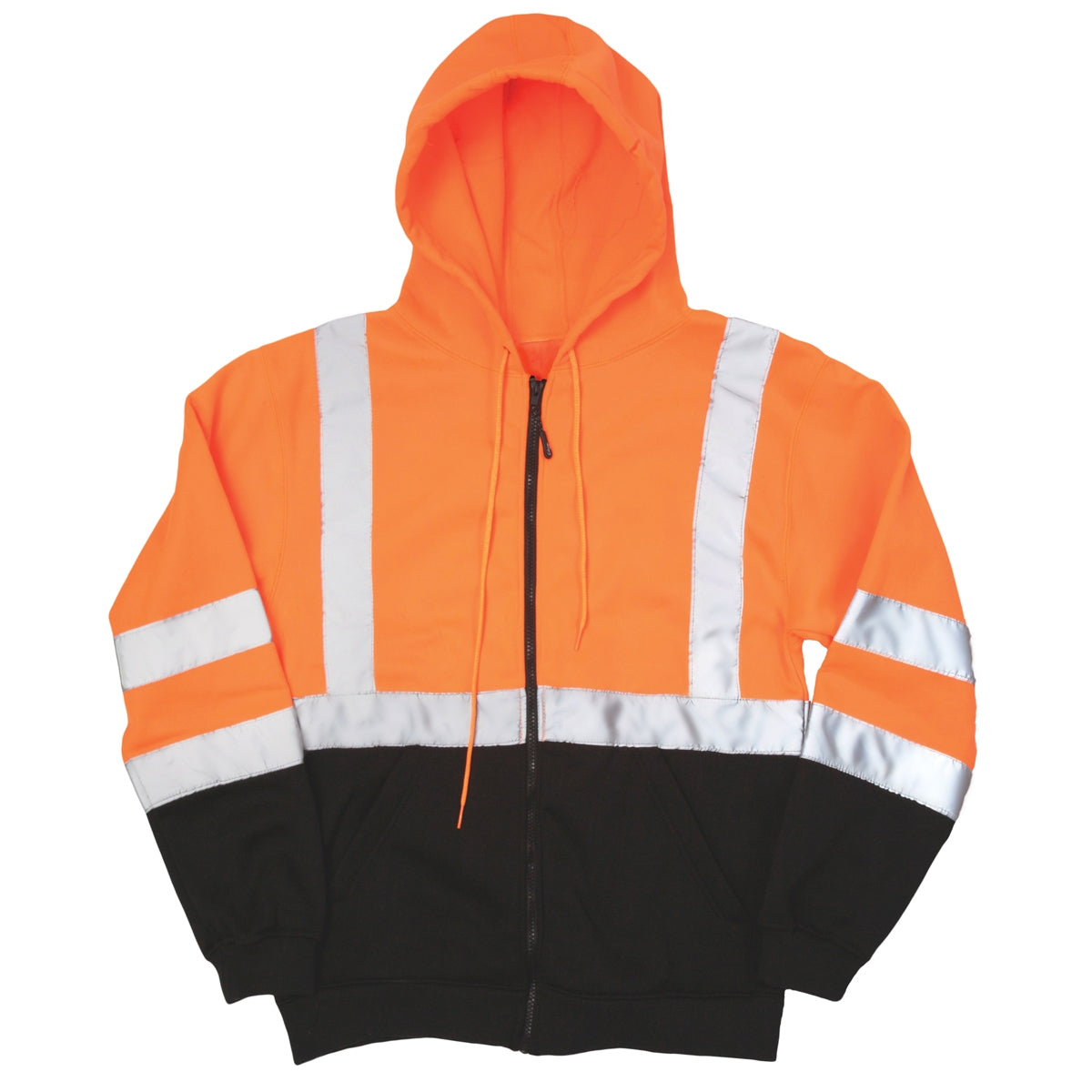 Yellow/Lime Safety Sweatshirt - Kishigo - Zipper Closure