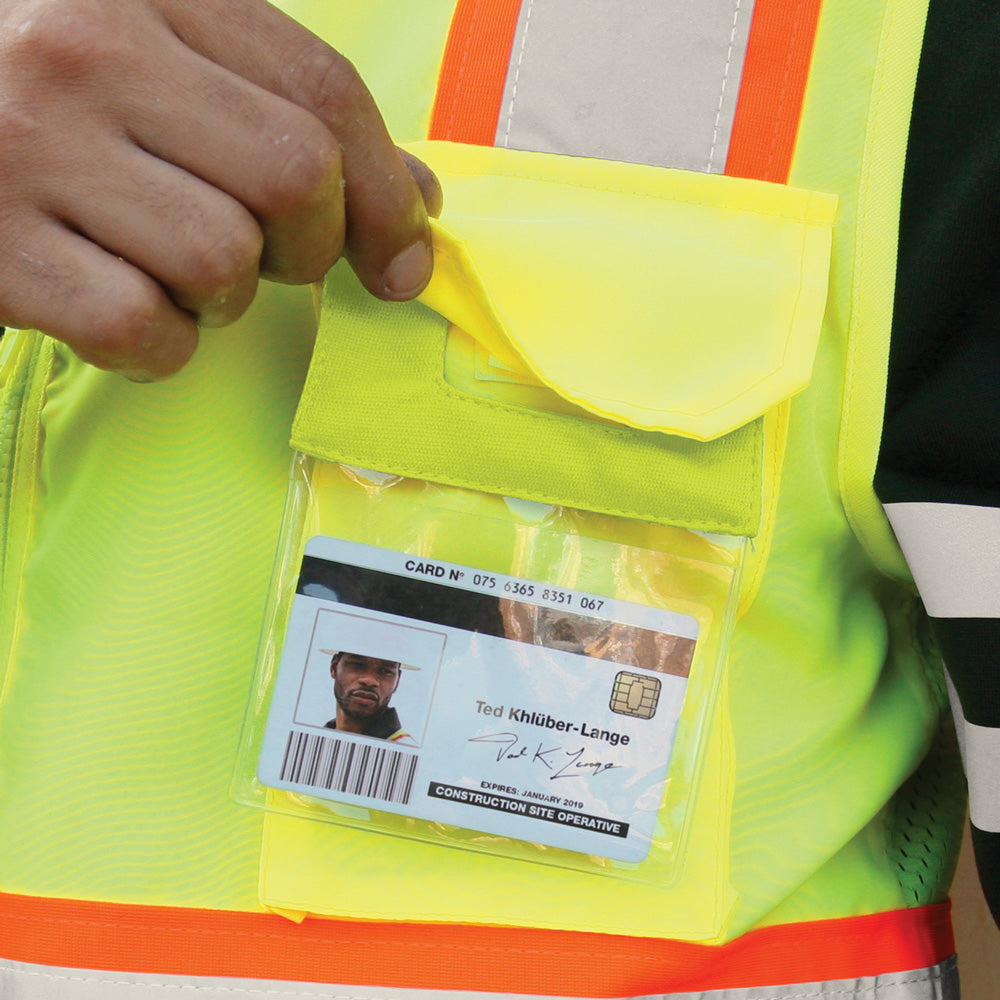 Yellow/Lime ID Pockets - Kishigo - Clear Holder
