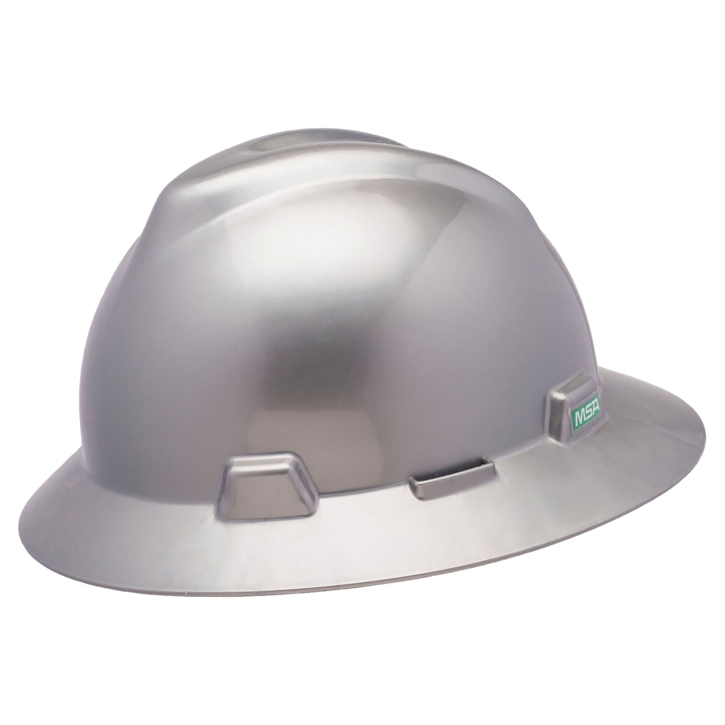 Silver Hard Hats - MSA - Durable Full Brim Protection