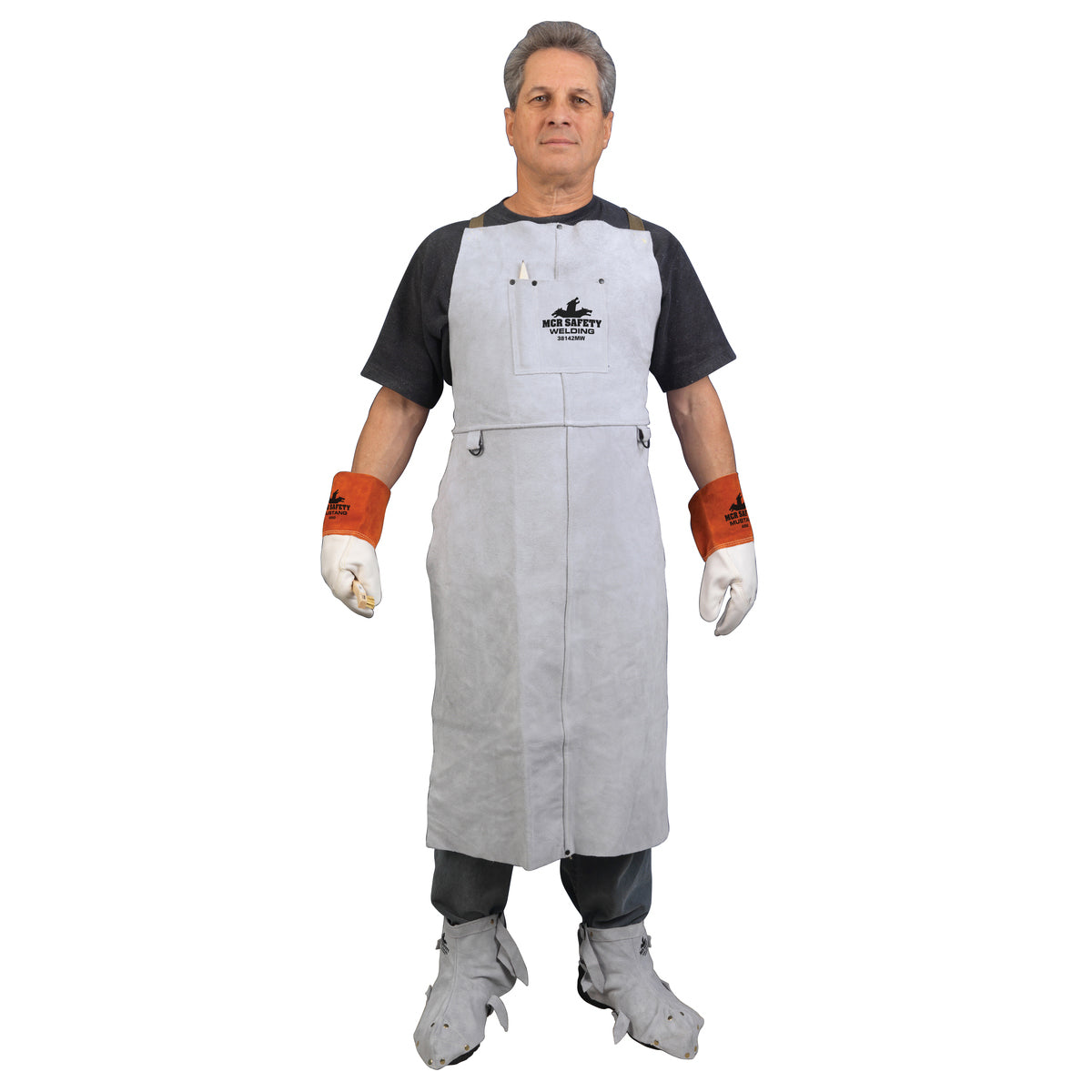 Gray Leather Apron - MCR Safety - Durable Protection