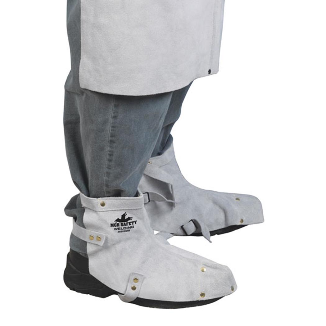 Gray Welding Shoe Protectors - MCR Safety - Leather Durable