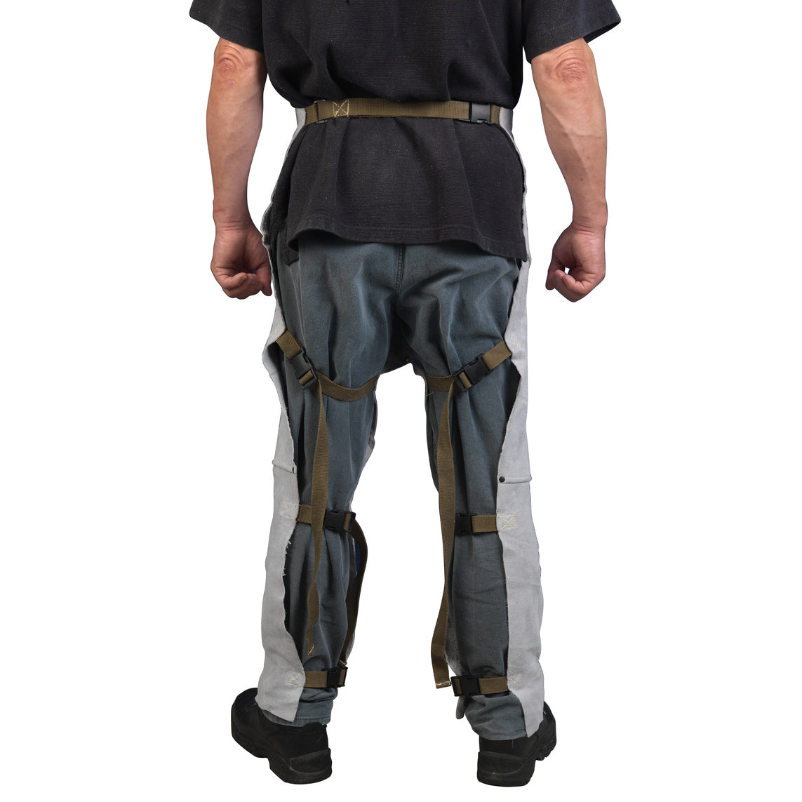 Gray Welding Chaps - MCR Safety - Split Cow Leather