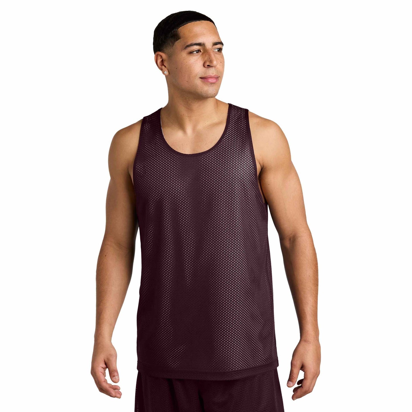 Black/Deep Red Tank Tops - Sport-Tek - Moisture-Wicking