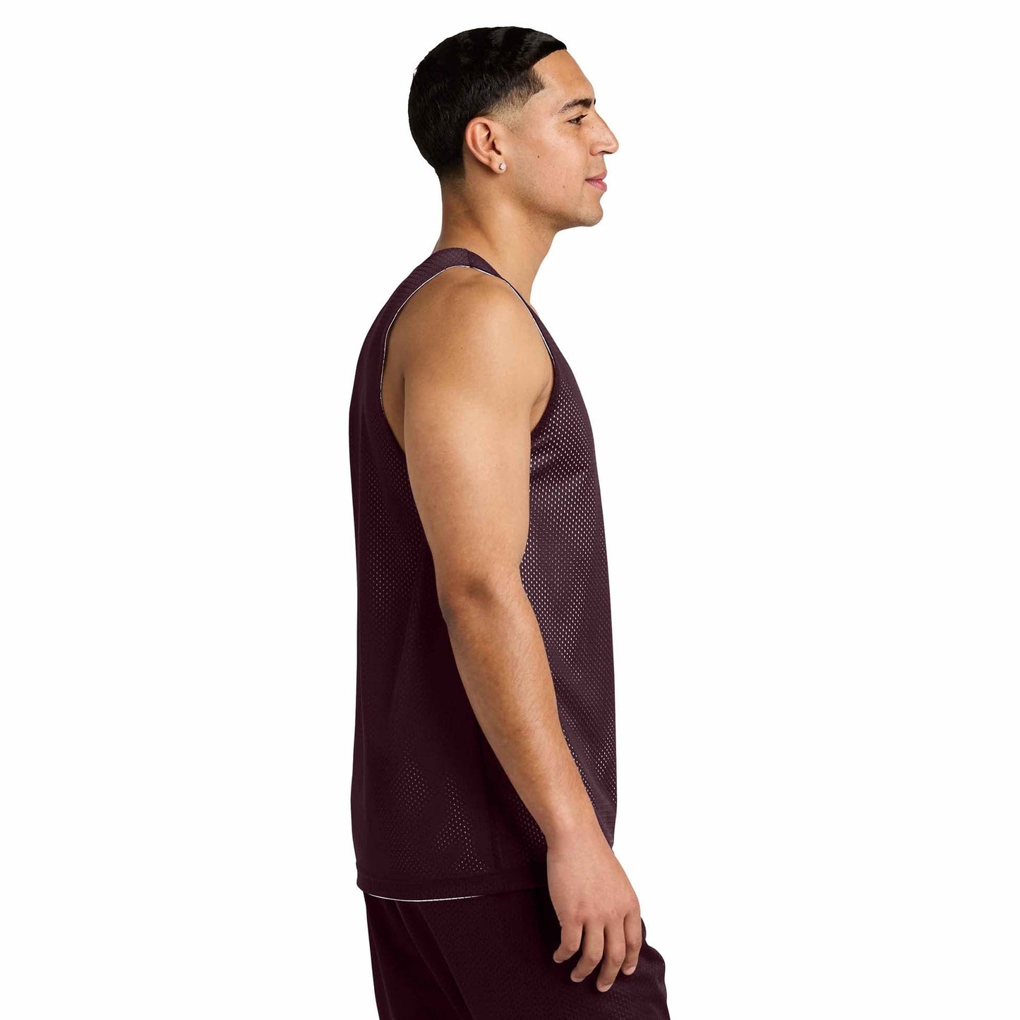 Black/Deep Red Tank Tops - Sport-Tek - Moisture-Wicking