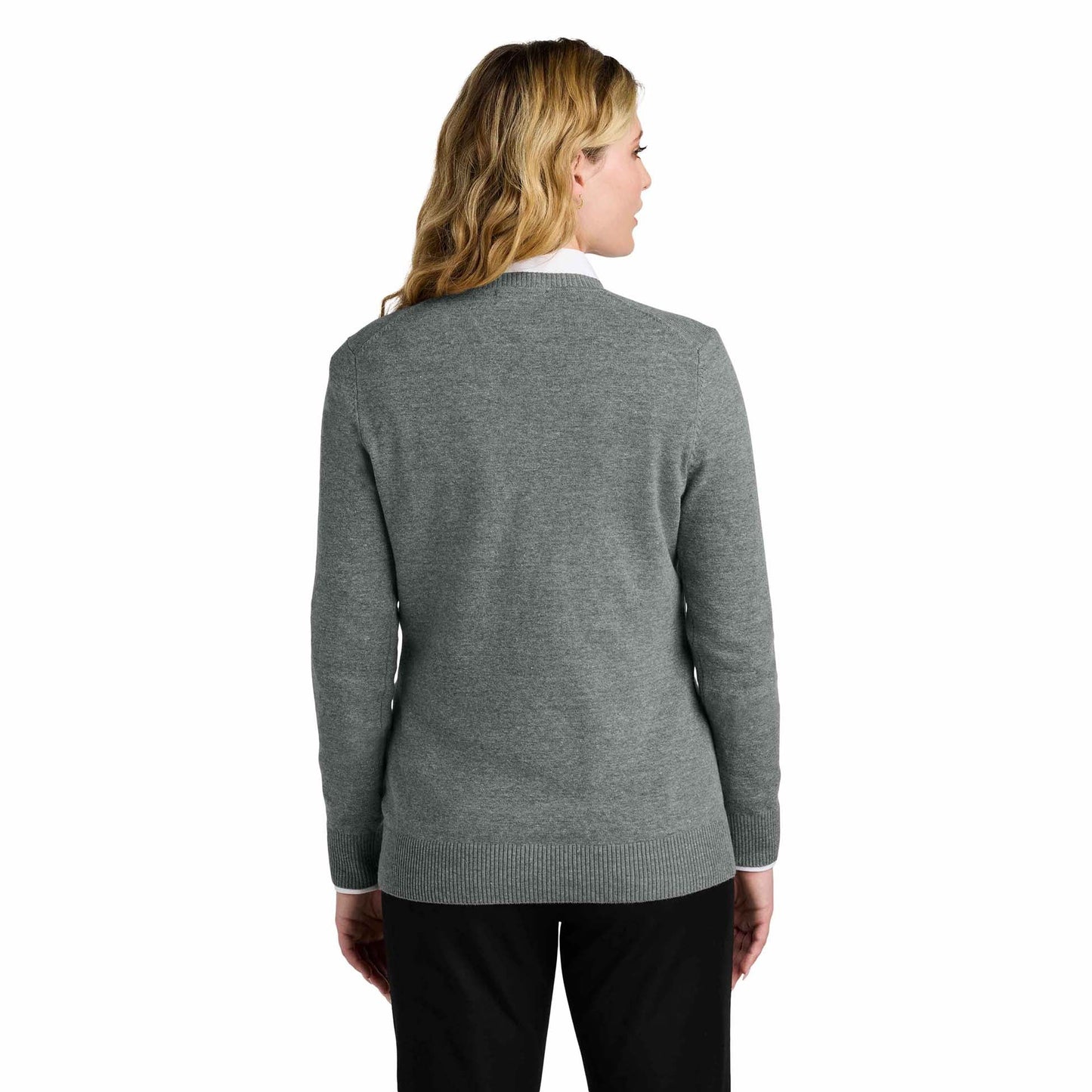 Aegean Blue Sweater - Port Authority - V-Neck Design