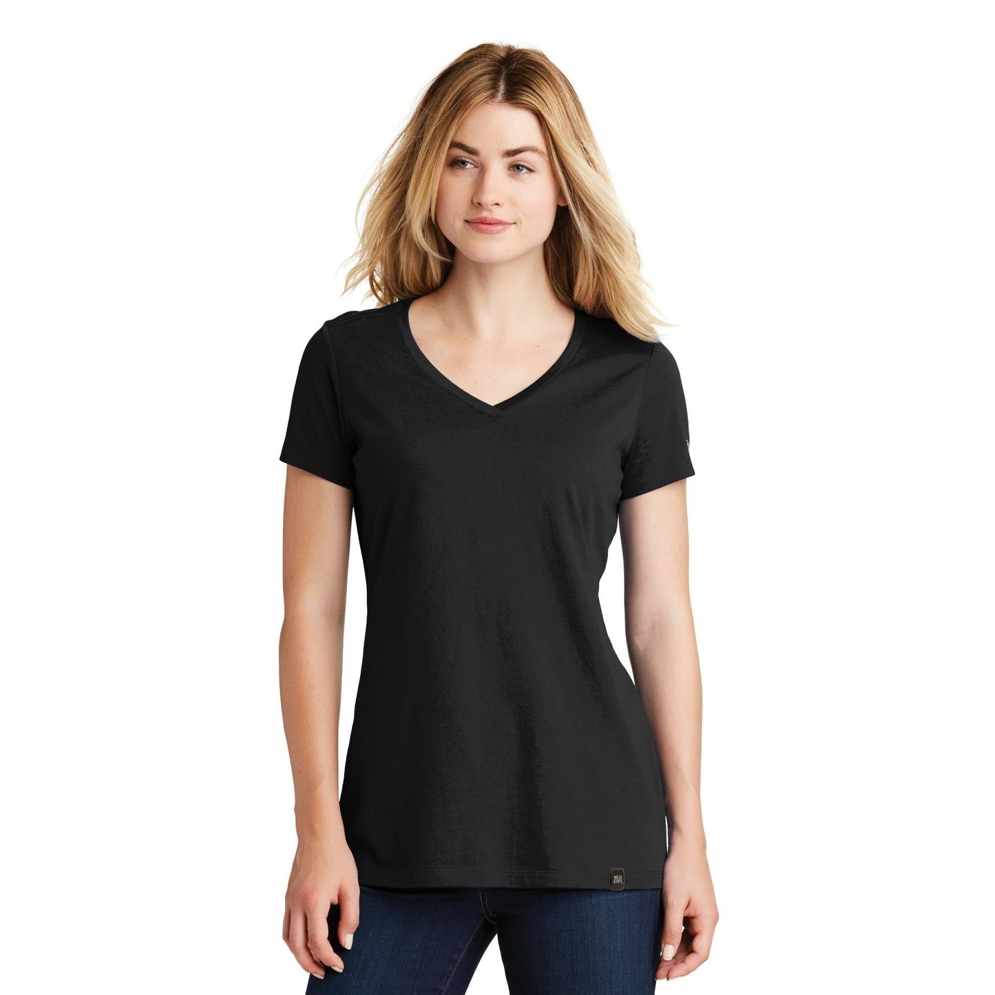 Black V-Neck Tee - New Era - Soft Blend