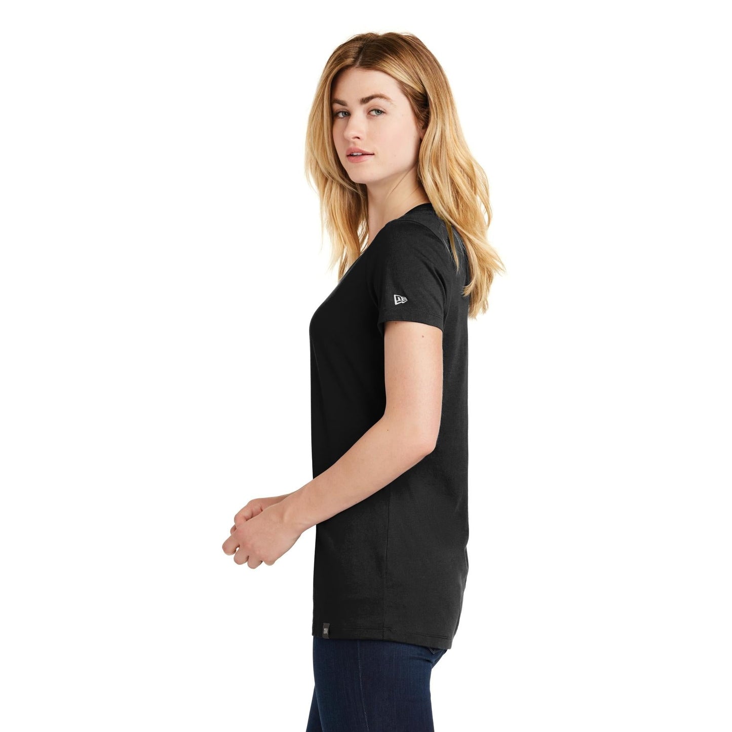 Black V-Neck Tee - New Era - Soft Blend