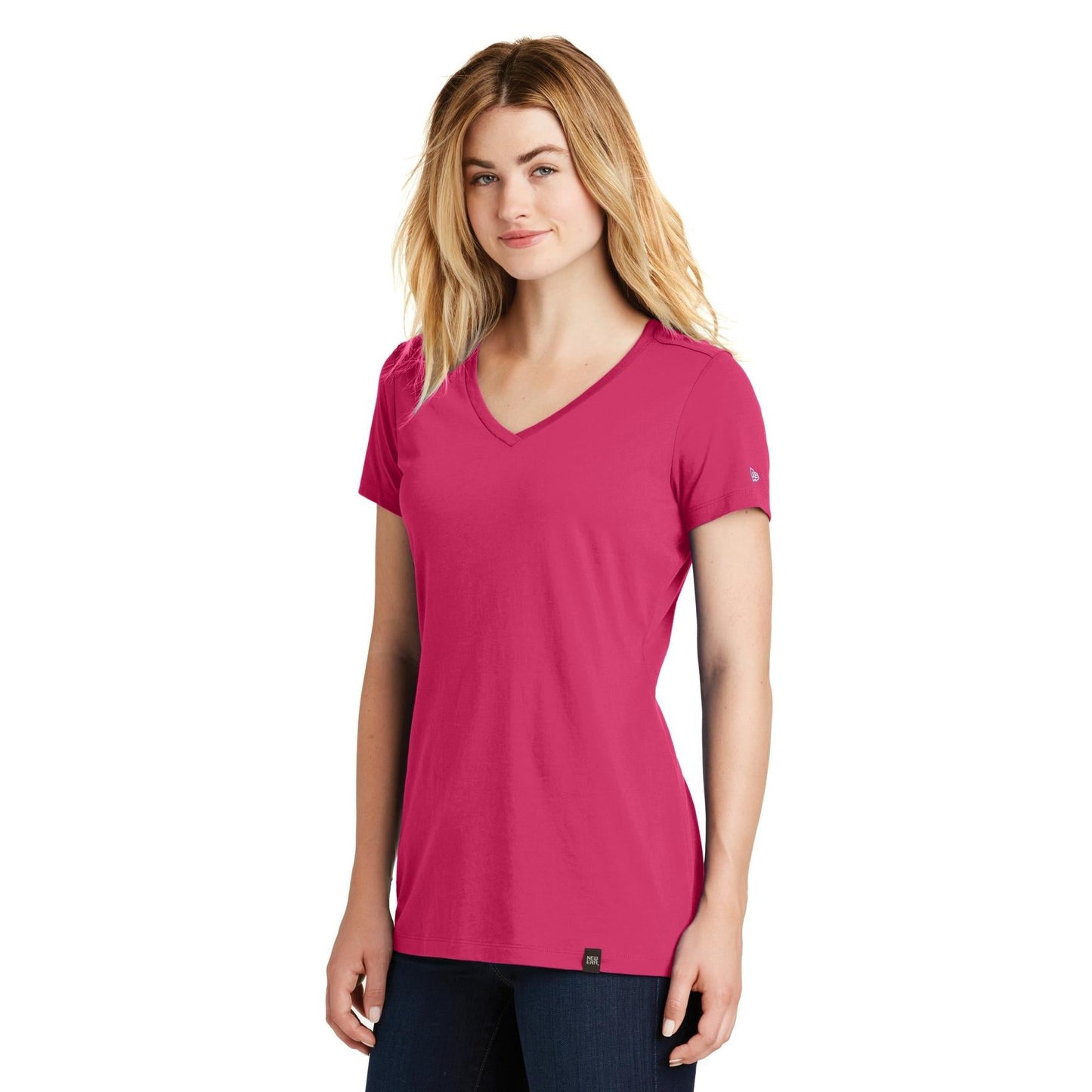 Black V-Neck Tee - New Era - Soft Blend