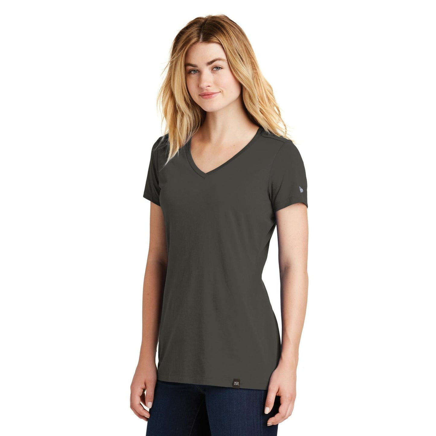 Black V-Neck Tee - New Era - Soft Blend