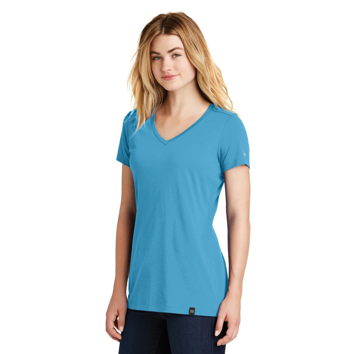 Black V-Neck Tee - New Era - Soft Blend