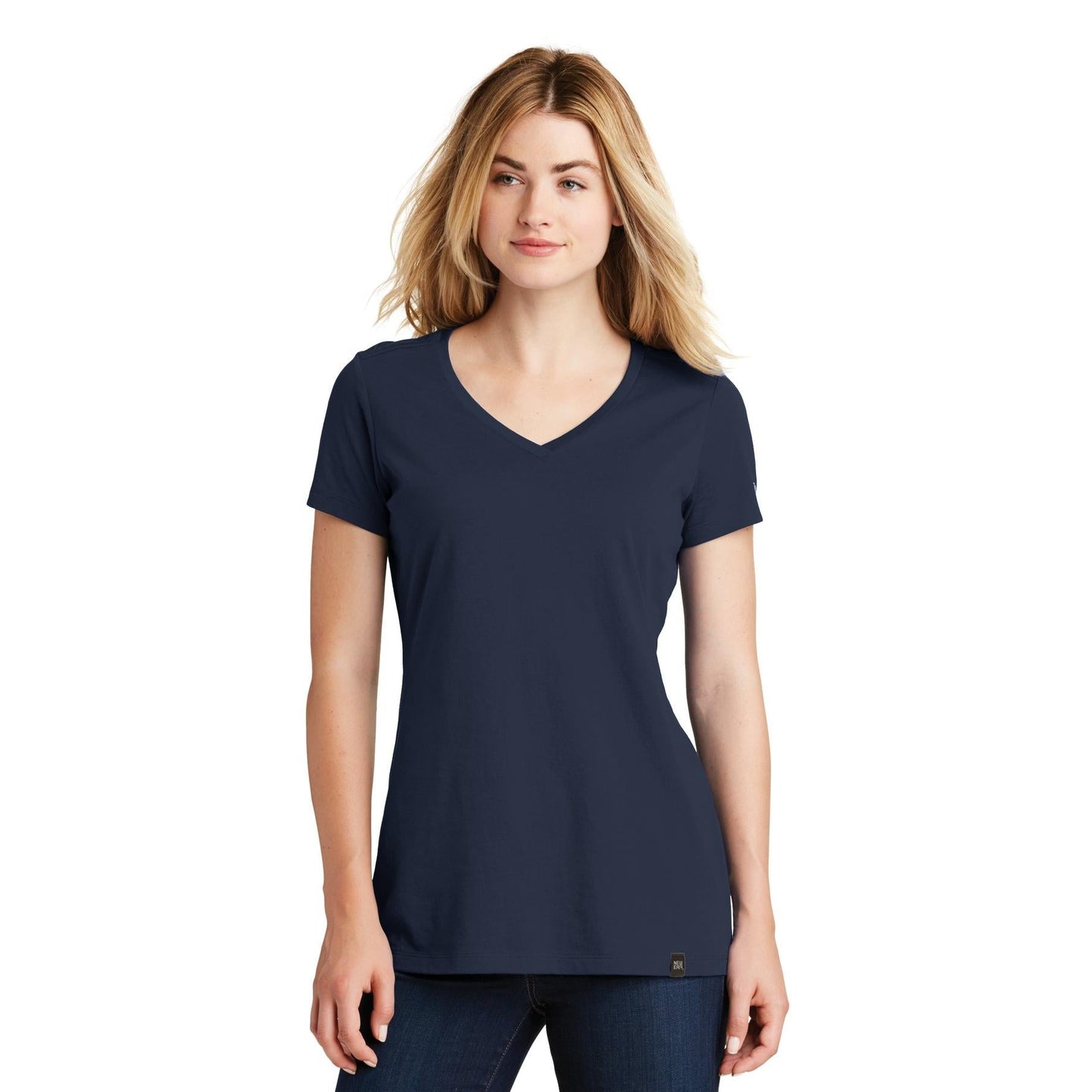 Black V-Neck Tee - New Era - Soft Blend
